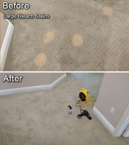 Beige carpet with yellow stains. How to correct.